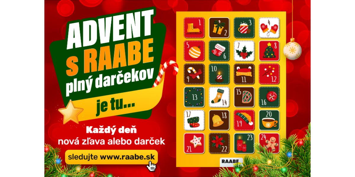 Otvárajte v decembri RAABE Adventný kalendár