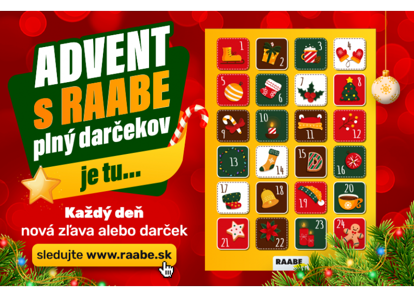 Otvárajte v decembri RAABE Adventný kalendár