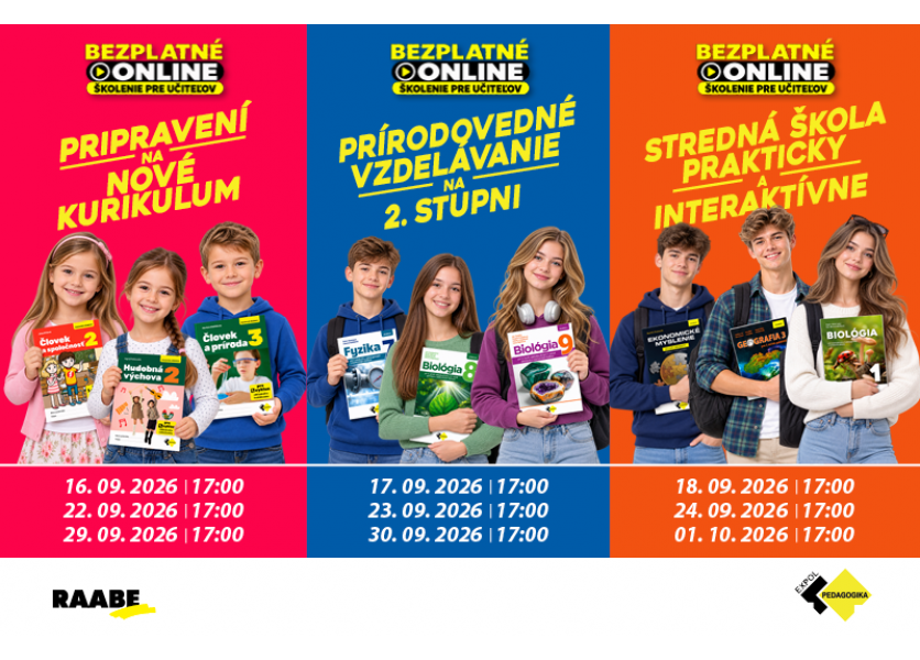 Nové online školenia pre učiteľov s RAABE a EXPOL PEDAGOGIKA