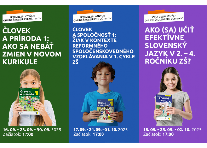 Septembrové online školenia pre učiteľov s novým kurikulom Septembrové online školenia pre učiteľov s novým kurikulom