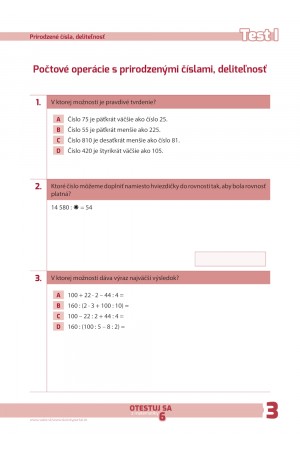 Počtové operácie s prirodzenými číslami, deliteľnosť