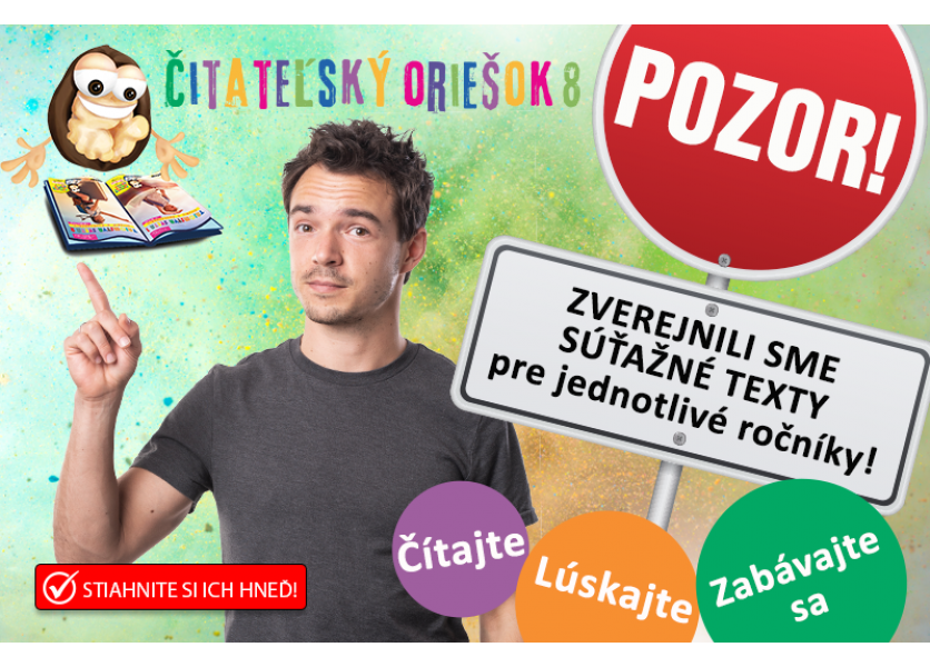  V celoslovenskej súťaži Čitateľský oriešok 8 bude rozvíjať čítanie s porozumením takmer 25 000 žiakov základných škôl!