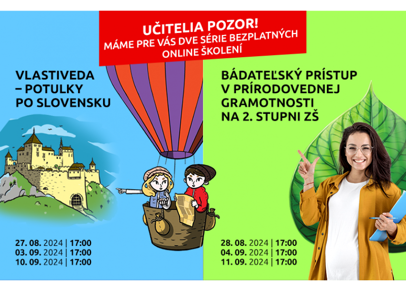 Nové dve série bezplatných online školení pre pedagógov