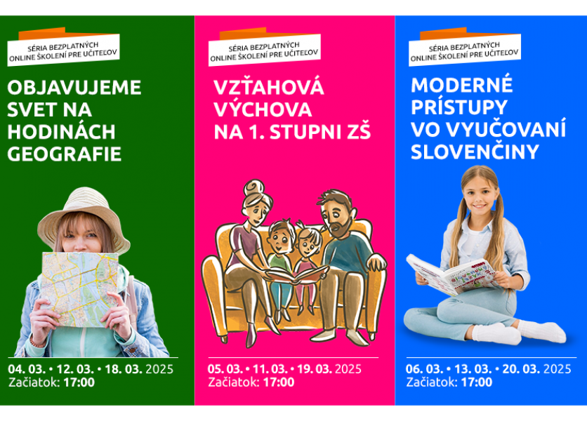 Nové tri série online školení pre učiteľov