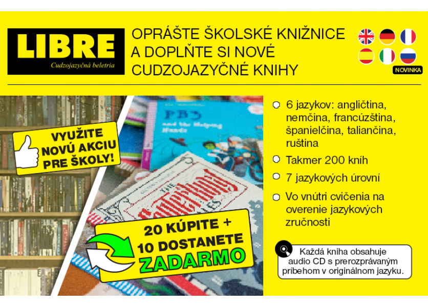 OPRÁŠTE ŠKOLSKÉ KNIŽNICE A DOPLŇTE SI NOVÉ CUDZOJAZYČNÉ KNIHY