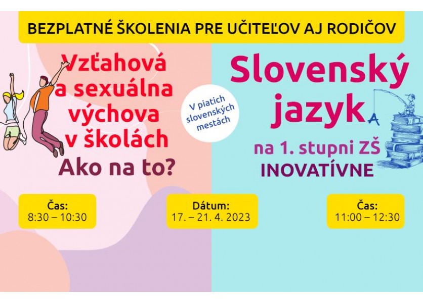 Učíte v základnej škole? Poďte na bezplatné školenia