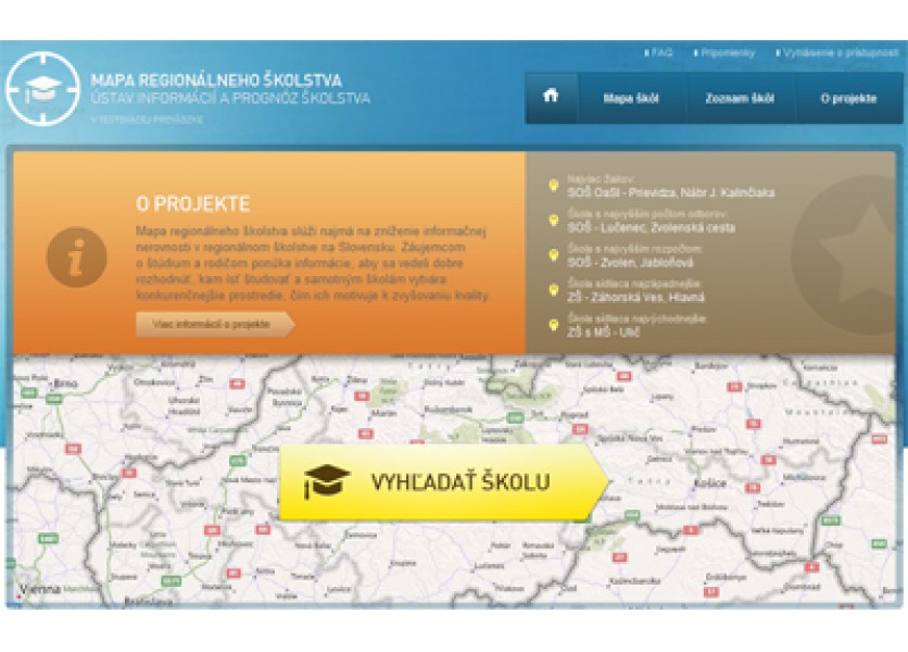 Ministerstvo sprístupnilo portál Mapy regionálneho školstva