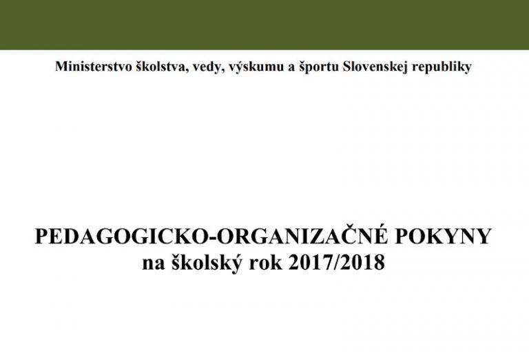 Pedagogicko-organizačné pokyny